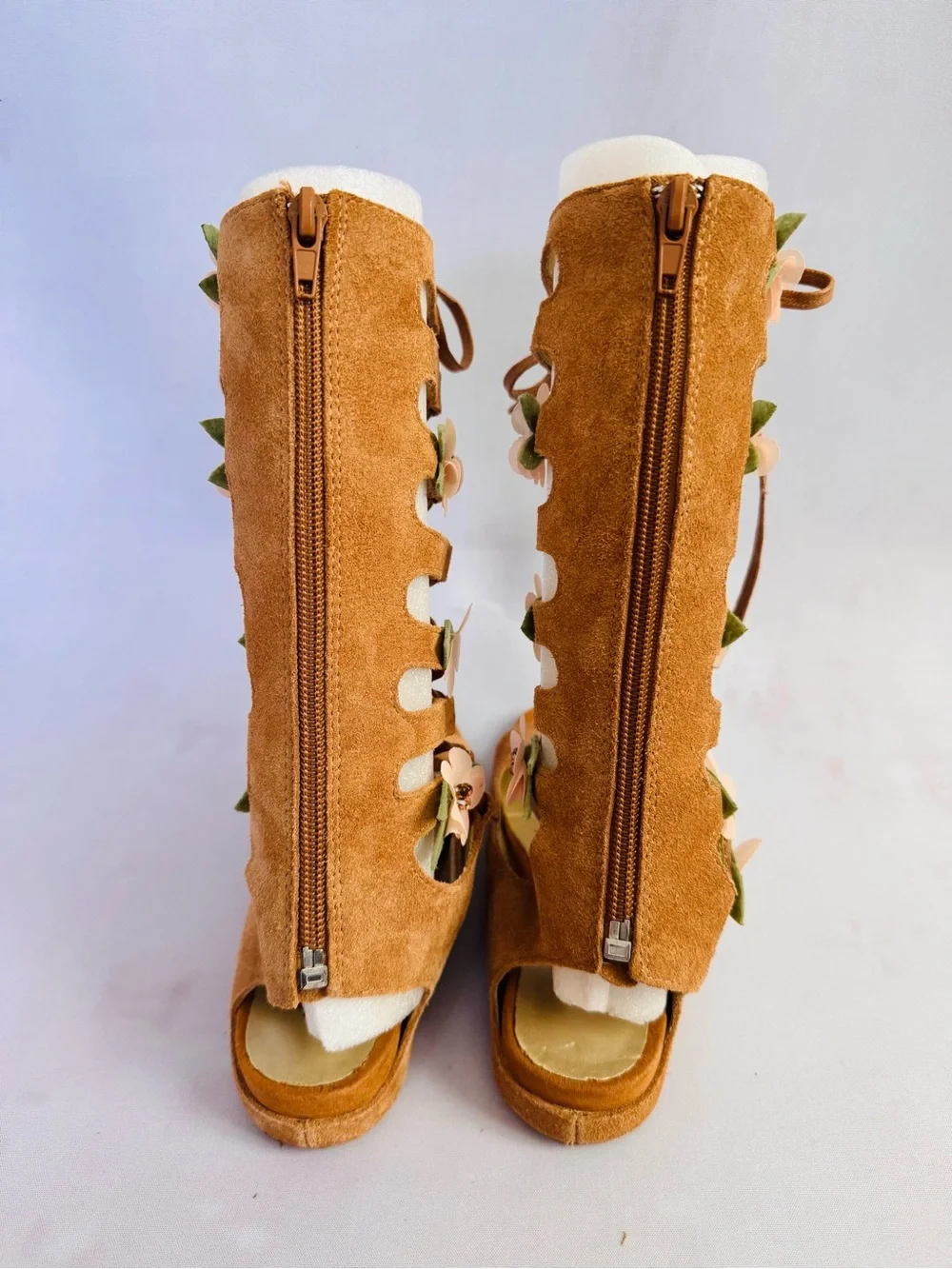 Joyfolie Tan Gladiator Sandals Seraphina In Sable Rose